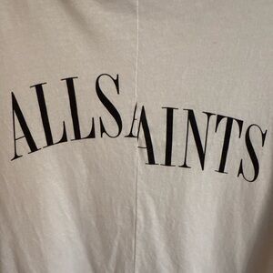 All Saints Cream Oversized Fit Tee